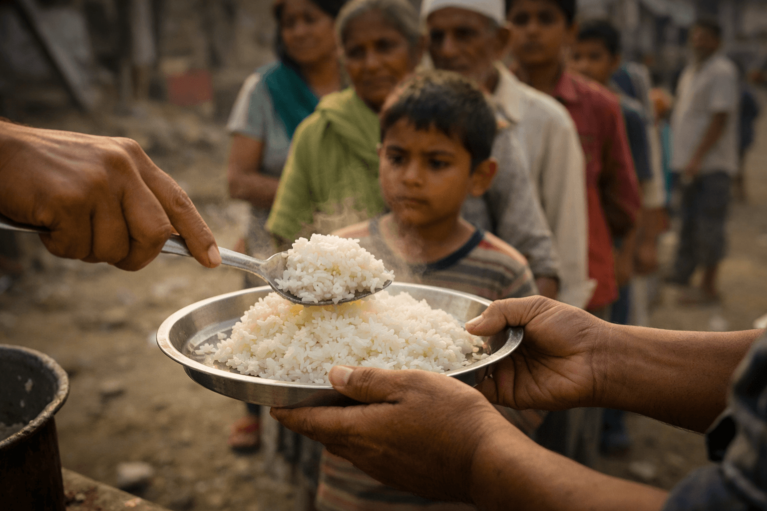 Annadaan volunteers serving meals